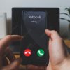 image of text on phone stating robocall